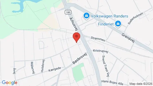 Lejligheder til salg i Randers SV - kort over placeringen