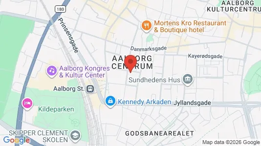 Lejligheder til salg i Aalborg Centrum - kort over placeringen