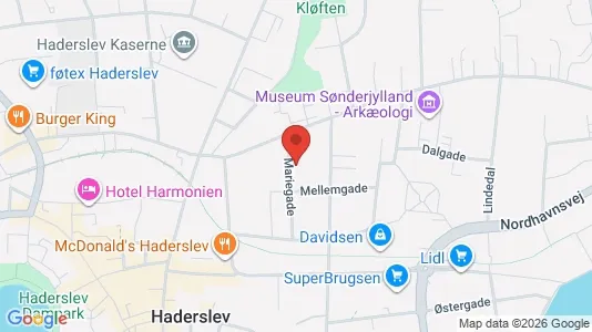 Lejligheder til salg i Haderslev - kort over placeringen