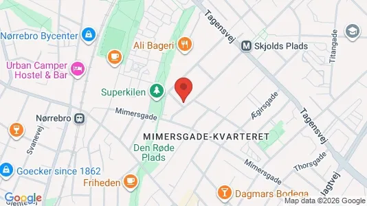 Lejligheder til salg i Nørrebro - kort over placeringen