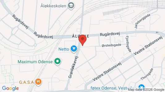Lejligheder til salg i Odense C - kort over placeringen