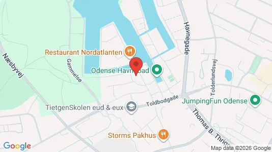 Lejligheder til salg i Odense C - kort over placeringen