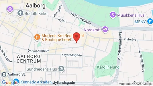 Lejligheder til salg i Aalborg Centrum - kort over placeringen