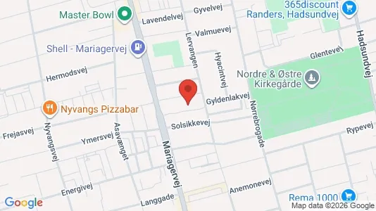 Lejligheder til salg i Randers NØ - kort over placeringen