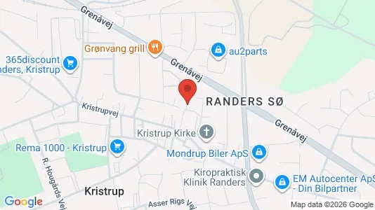Lejligheder til salg i Randers SØ - kort over placeringen