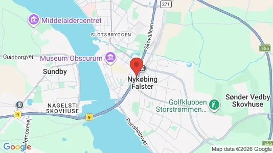 Lejligheder til salg i Nykøbing Falster - kort over placeringen