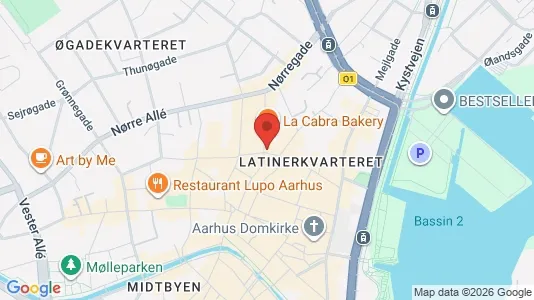 Lejligheder til salg i Århus C - kort over placeringen