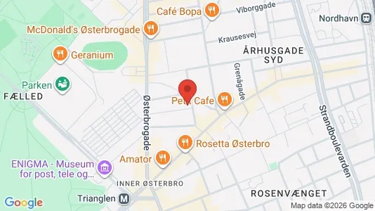 Lejligheder til salg i Østerbro - kort over placeringen
