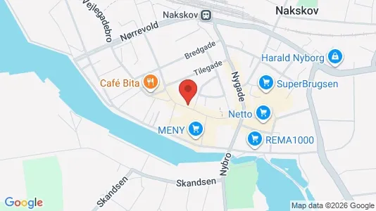 Lejligheder til salg i Nakskov - kort over placeringen