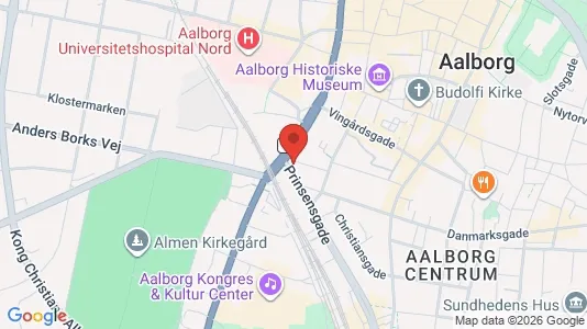 Lejligheder til salg i Aalborg Centrum - kort over placeringen