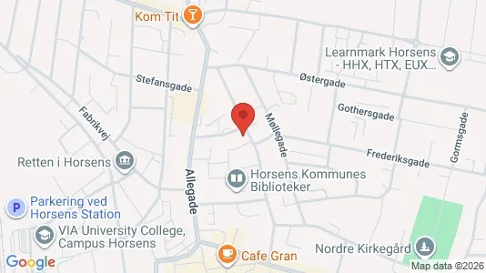 Lejligheder til salg i Horsens - kort over placeringen
