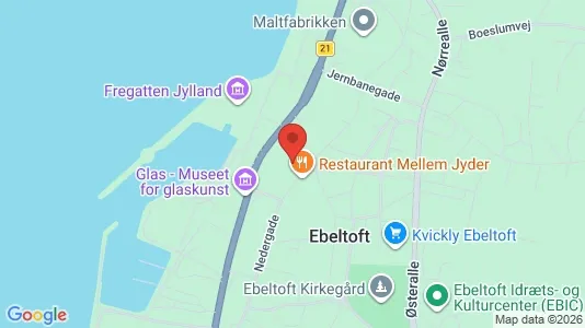 Lejligheder til salg i Ebeltoft - kort over placeringen