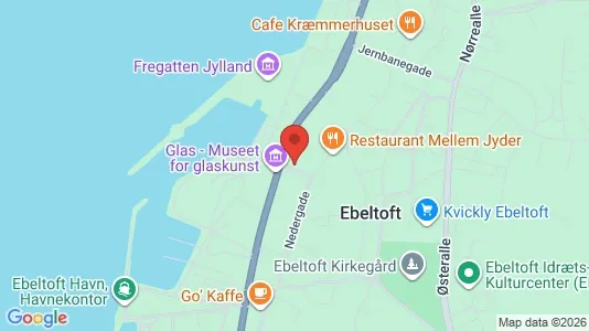Lejligheder til salg i Ebeltoft - kort over placeringen
