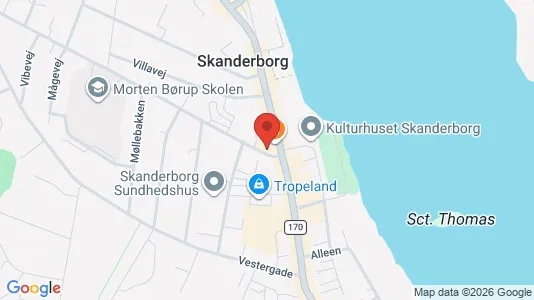 Lejligheder til salg i Skanderborg - kort over placeringen