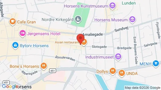 Lejligheder til salg i Horsens - kort over placeringen