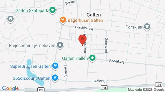 Lejligheder til salg i Galten - kort over placeringen