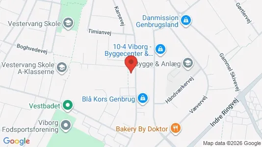 Lejligheder til salg i Viborg - kort over placeringen