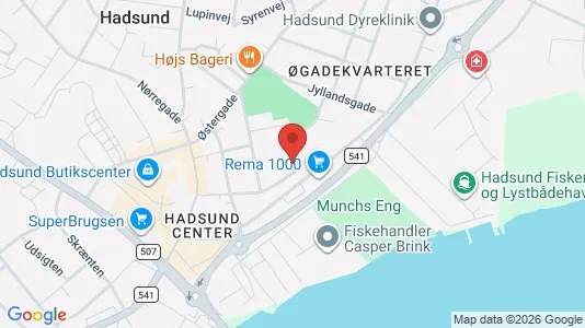 Lejligheder til salg i Hadsund - kort over placeringen