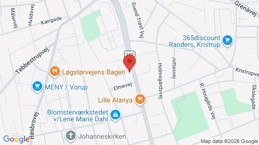 Lejligheder til salg i Randers SV - kort over placeringen