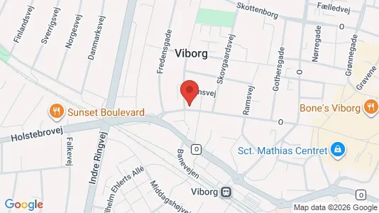 Lejligheder til salg i Viborg - kort over placeringen