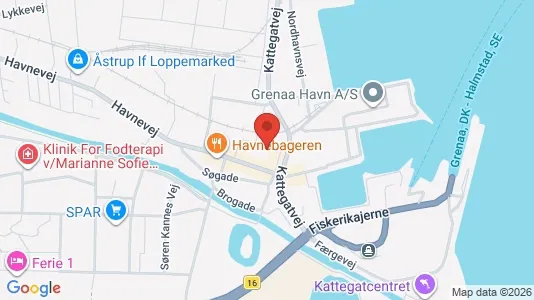 Lejligheder til salg i Grenaa - kort over placeringen