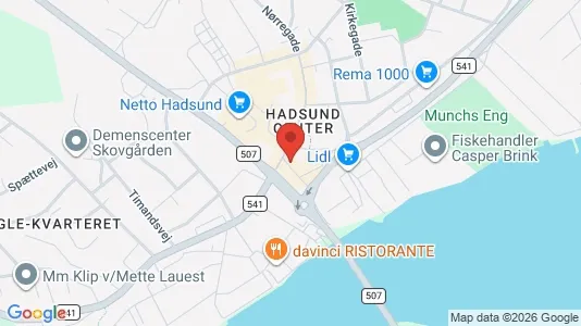 Lejligheder til salg i Hadsund - kort over placeringen