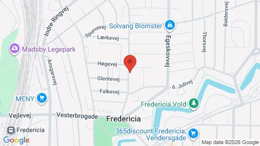 Lejligheder til salg i Fredericia - kort over placeringen
