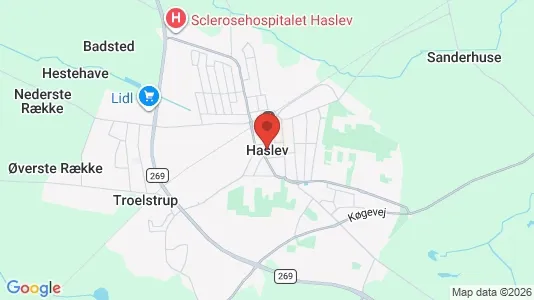 Lejligheder til salg i Haslev - kort over placeringen