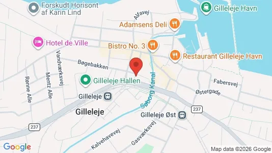 Lejligheder til salg i Gilleleje - kort over placeringen