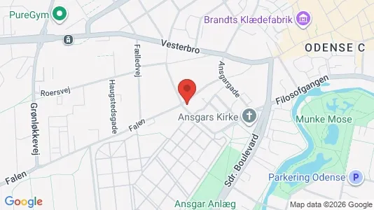 Lejligheder til salg i Odense C - kort over placeringen