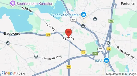 Lejligheder til salg i Kongens Lyngby - kort over placeringen