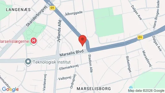 Lejligheder til salg i Århus C - kort over placeringen