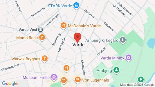 Lejligheder til salg i Varde - kort over placeringen