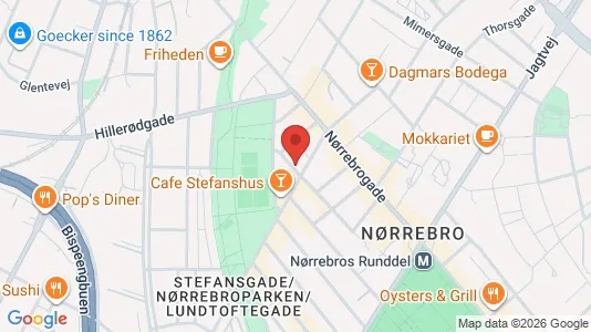 Lejligheder til salg i Nørrebro - kort over placeringen