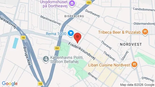 Lejligheder til salg i København NV - kort over placeringen