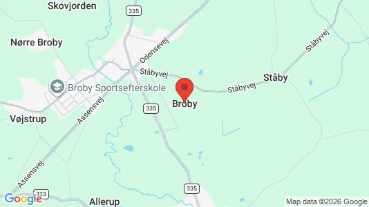 Lejligheder til salg i Broby - kort over placeringen