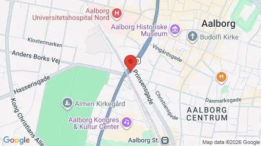 Lejligheder til salg i Aalborg Centrum - kort over placeringen
