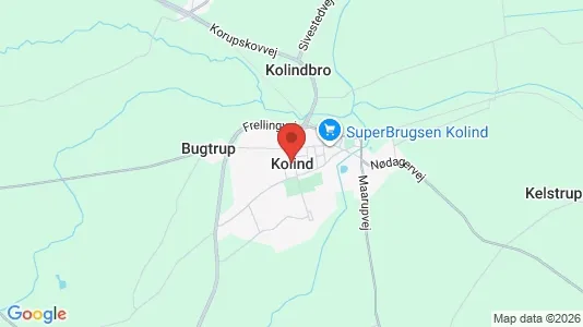 Lejligheder til salg i Kolind - kort over placeringen