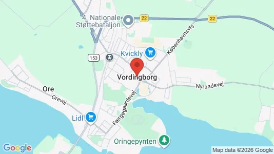 Lejligheder til salg i Vordingborg - kort over placeringen