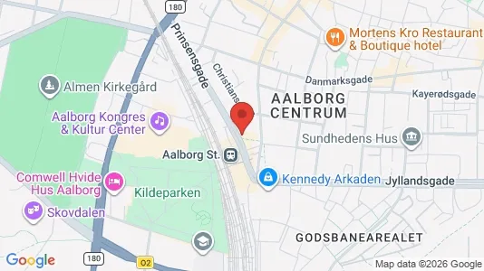 Lejligheder til salg i Aalborg Centrum - kort over placeringen