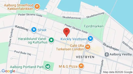 Lejligheder til salg i Aalborg Centrum - kort over placeringen