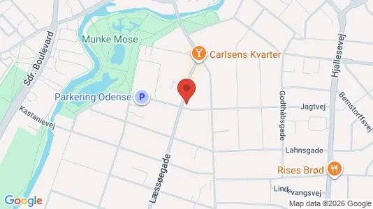 Lejligheder til salg i Odense C - kort over placeringen