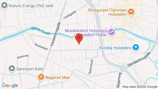 Lejligheder til salg i Holstebro - kort over placeringen