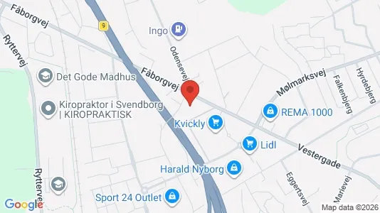 Lejligheder til salg i Svendborg - kort over placeringen