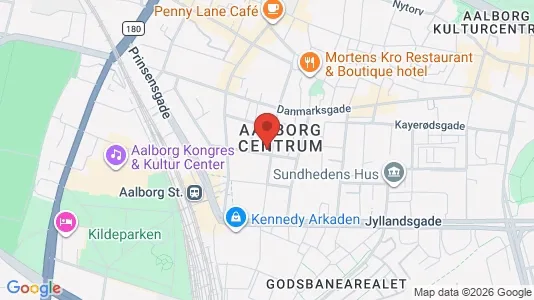 Lejligheder til salg i Aalborg Centrum - kort over placeringen