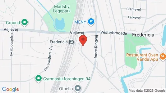 Lejligheder til salg i Fredericia - kort over placeringen