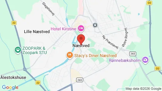 Lejligheder til salg i Næstved - kort over placeringen