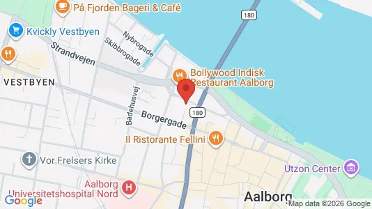 Lejligheder til salg i Aalborg Centrum - kort over placeringen