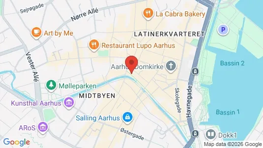 Lejligheder til salg i Århus C - kort over placeringen