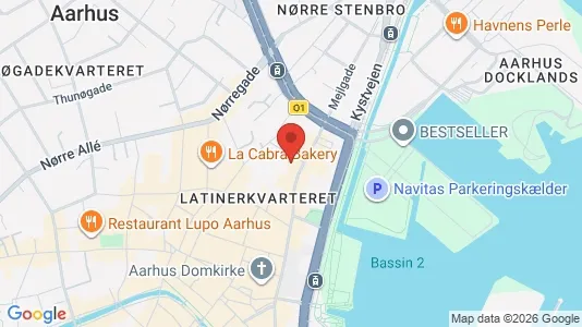 Lejligheder til salg i Århus C - kort over placeringen